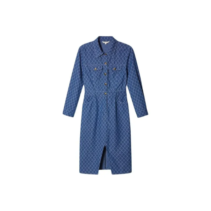 PSALTER Long Sleeved Dress Women's Sea Blue-0