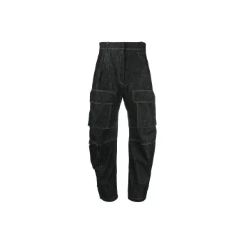 Brunello Cucinelli High Waist Tapered Leg Cargo Jeans