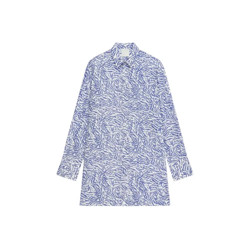 Givenchy SS22 Long Sleeved Dress Women's Blue-0