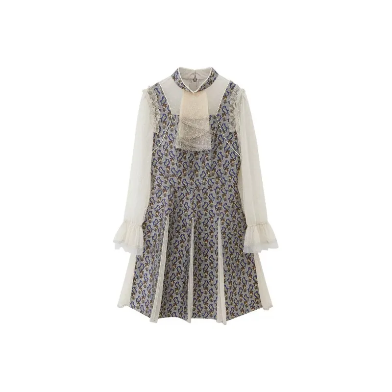 LULUALWAYS Princess Dress Dress Steel Blue-0