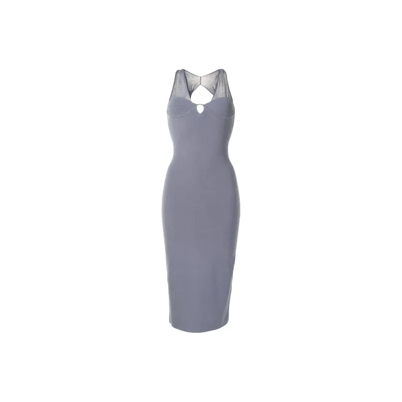 DION LEE Sleeveless Dresses Women's Light Gray Blue-0