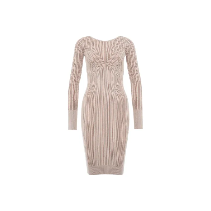 GUESS Long-Sleeved Dresses Women's Beige-0