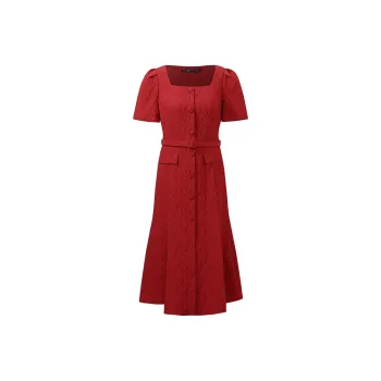 GOELIA Short Sleeved Dress Women's Pepper Red