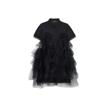 SIMONE ROCHA Tulle Overlay Polo Shirt