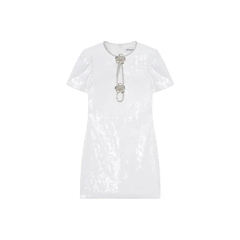 Self-portrait Sequin-Embellished Mini Dress-0