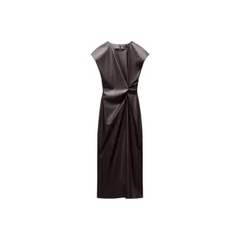 ZARA Short-Sleeved Dresses Women's Purple
