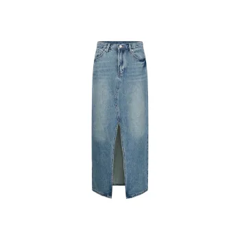 AZEPAM Denim Long Skirts Women's Blue