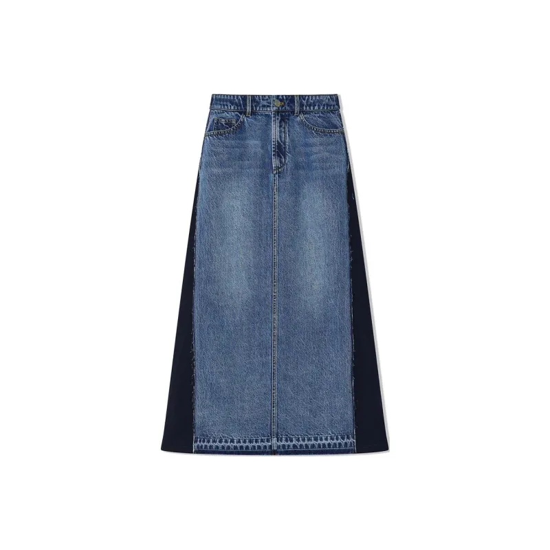 COVERINS Denim Long Skirt Women's Blue-0