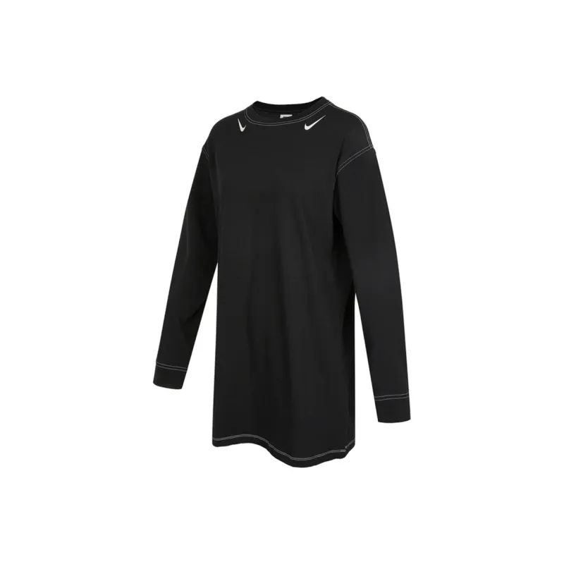 Nike Long Sleeved Dresses Women's Black-0