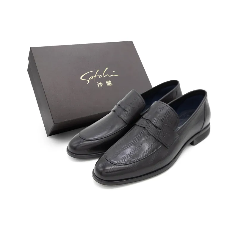 Satchi Business Formal Leather Shoes Men's Black-1