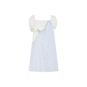 PETIT BARI Nikita Cai A-Line Skirt Dress Light Blue