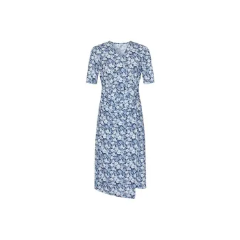 JZ. ANNAKRO Short Sleeved Dress Women's Pattern Royal Blue