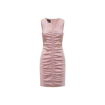 MOSCHINO Ruched V neck Mini Dress