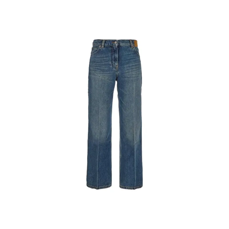 PALM ANGELS High-Waist Straight-Leg Denim Jeans-0