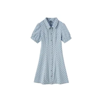 SEM/R Short Sleeved Dresses Women's Denim Light Blue