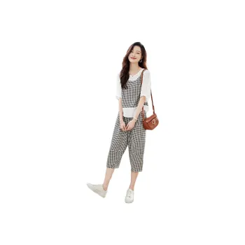 Mo Han Yi Mei Shirt Matching Set Women's Black White Plaid