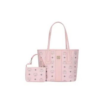 MCM Artificial Leather Cow Leather Patchwork Handbag Mini Women's Pink