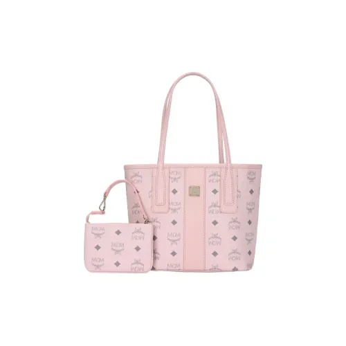 MCM Artificial Leather Cow Leather Patchwork Handbag Mini Women's Pink
