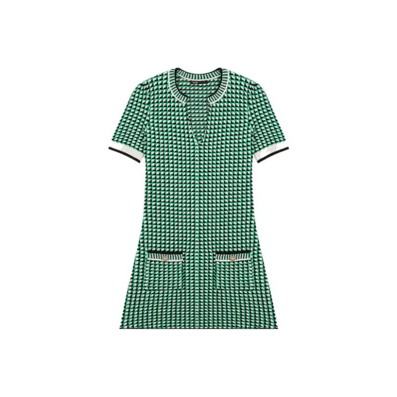 Maje Short Sleeved Dresses Women's Green-0