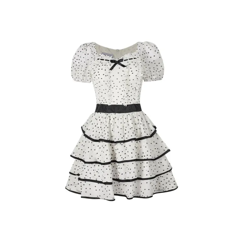 PUNCHUN STUDIO Short Sleeved Dress Women's Polka Dot-0