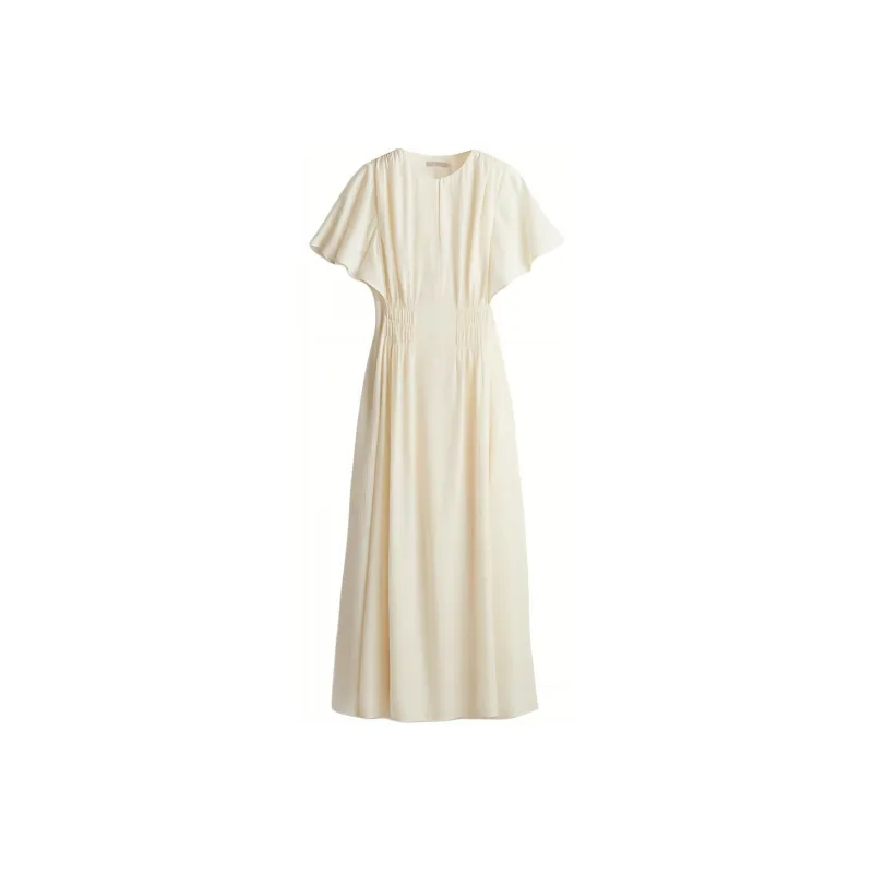 H&M Short Sleeved Dress Women's Cream-0