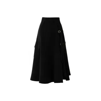 SOON FLOWER Knit Long Skirt Women's Black