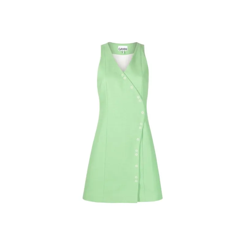 GANNI Sleeveless Dresses Women's Green-0