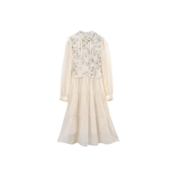 A Paradise For Awakening Long Sleeved Dress Women's Beige