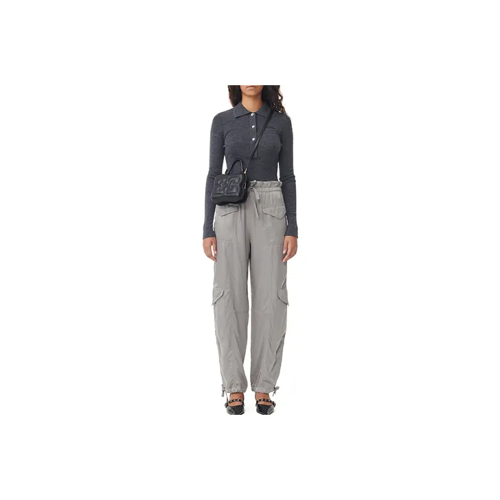 GANNI Cargo Pants Women's Frost Gray-0