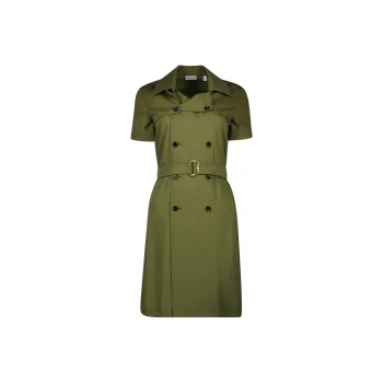 Burberry Double Breasted Belted Dress 'Kelp'