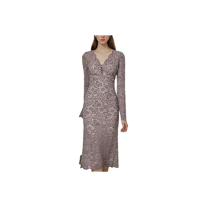 Mix Selection Long-Sleeved Dresses Women's Romantic Purple-0