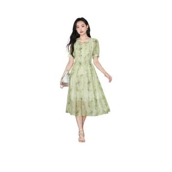 SMEN Short-Sleeved Dresses Women's Green