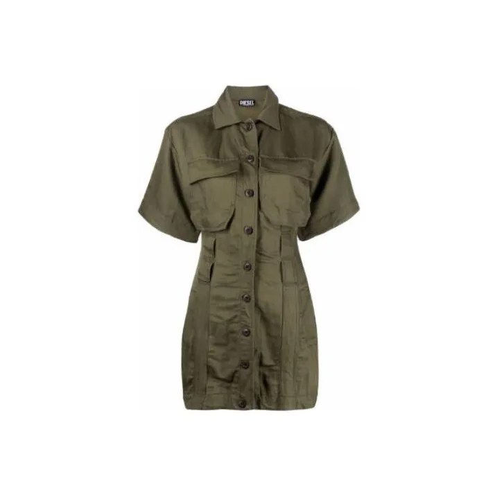 DIESEL Short-Sleeved Dresses Women's Army Green-0