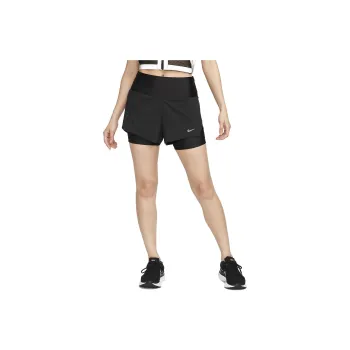 Nike Dri-FIT Swift Women's Mid-Rise 8cm Approx. 2-in-1 Running Shorts With Pockets Black