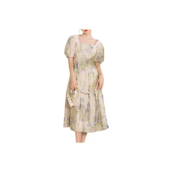 QIAOYUHUAZUN Short Sleeved Dresses Women's Multicolor