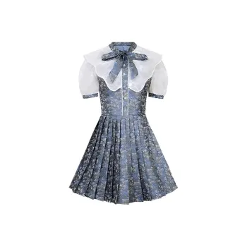 JORYAweekend Short Sleeved Dress Women's Teal Gold Blue