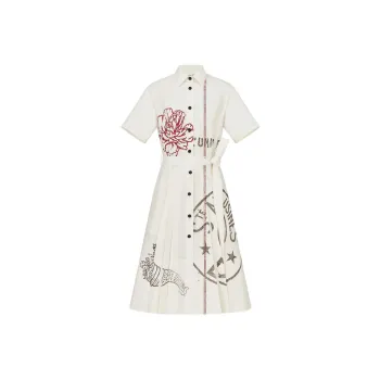 DIOR Short Sleeved Dress Women's White