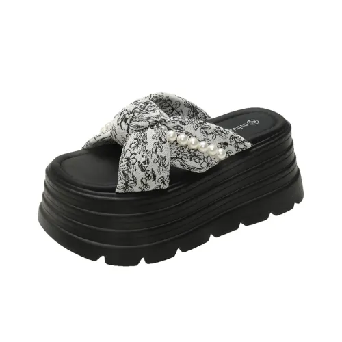 AJPAP PU Polyurethane Cut Out Woven Slip Resistant Odor Resistant Abrasion Resistant Slide Slippers Women's