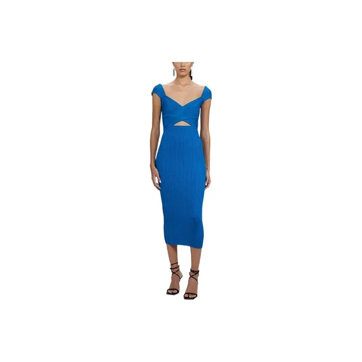 Self portrait Short Sleeved Dresses Women's Azure Blue-0