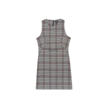 THEORY Sleeveless Dresses Women's Plaid Gray