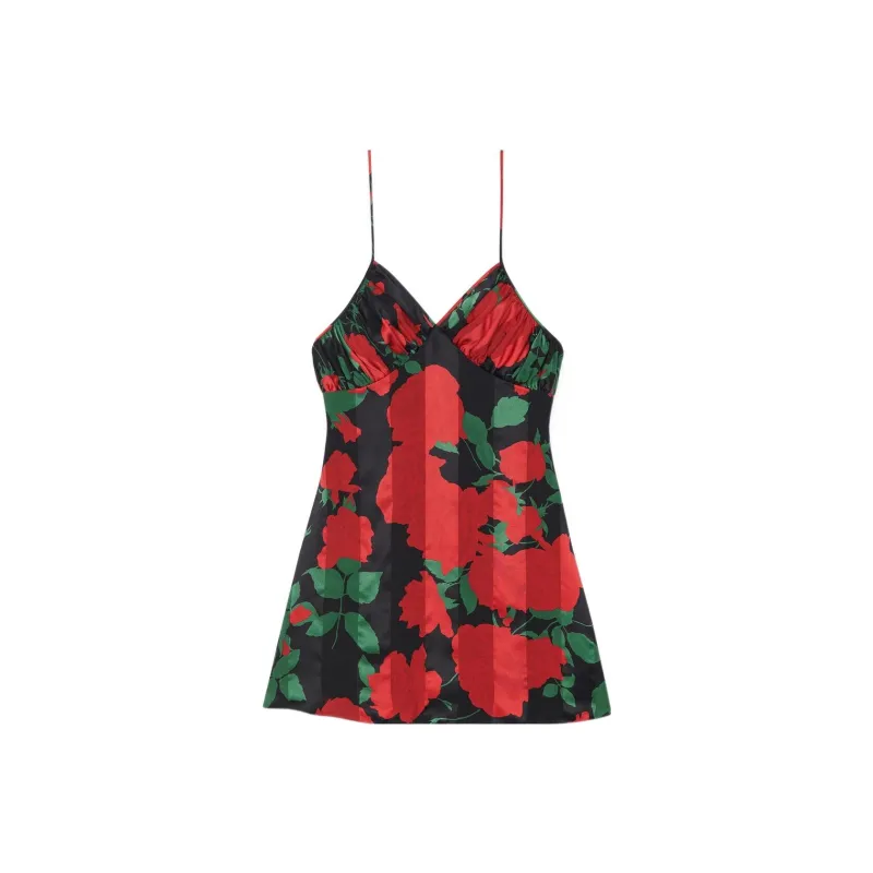 SAINT LAURENT Floral Printed Sleeveless Dress-0