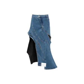 Feng Chen Wang Denim Long Skirts Women's Blue