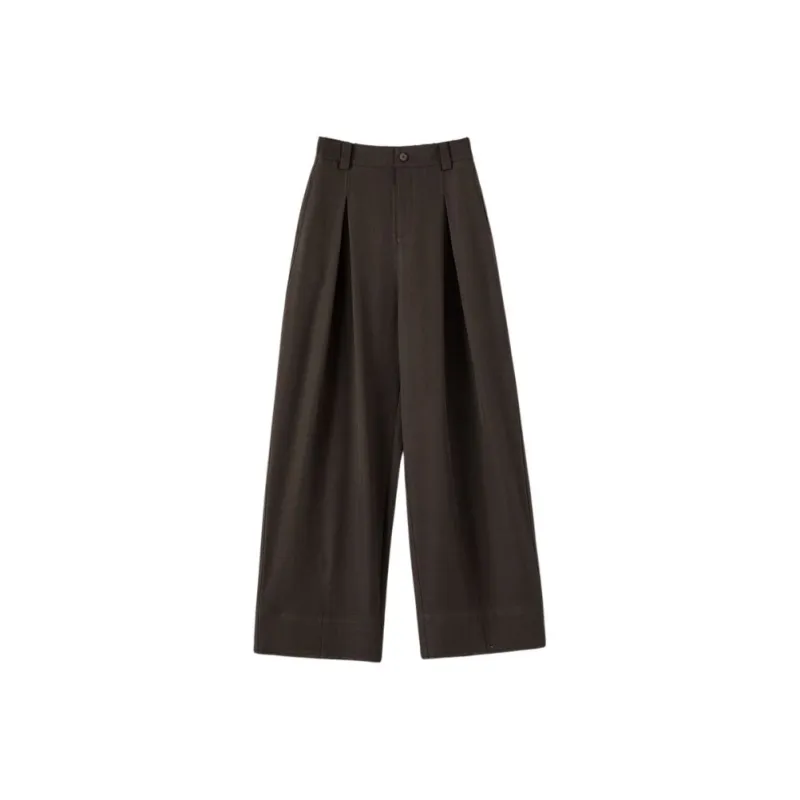 Late White Casual Pants Women's Dark Brown-0