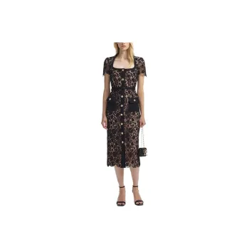 Self portrait Short Sleeved Dresses Women's Classic Black