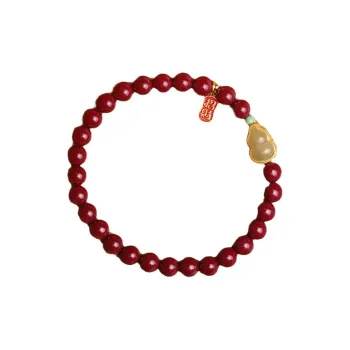 WUMZK Reconstructed Cinnabar Bracelets Unisex