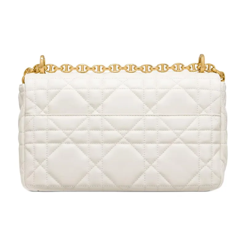 DIOR Caro Sheepskin Crossbody Bag, Shoulder Bag Medium Size Women's Milk White-3