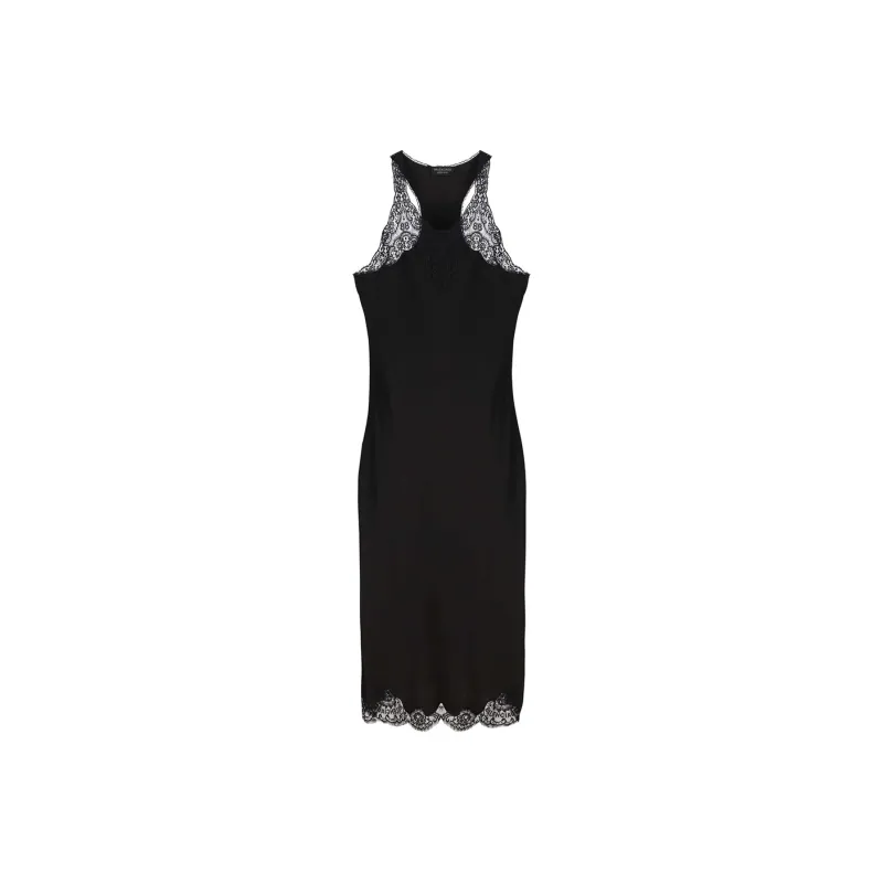 Balenciaga Lace Trimmed Sleeveless Dress-0