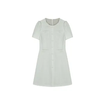 IHIMI Short Sleeved Dress Women's Light Turquoise