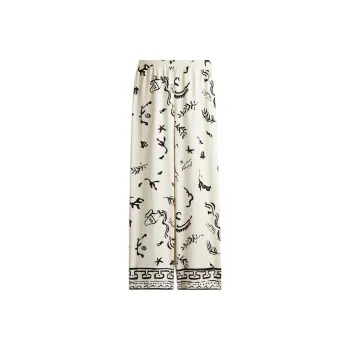 H&M Casual Pants Women's Cream/Pattern