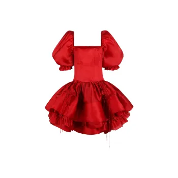 Selkie Collection FW24 Short Sleeved Dress Women's ROUGE Cherry Red